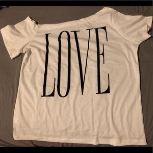 White off the shoulder shirt